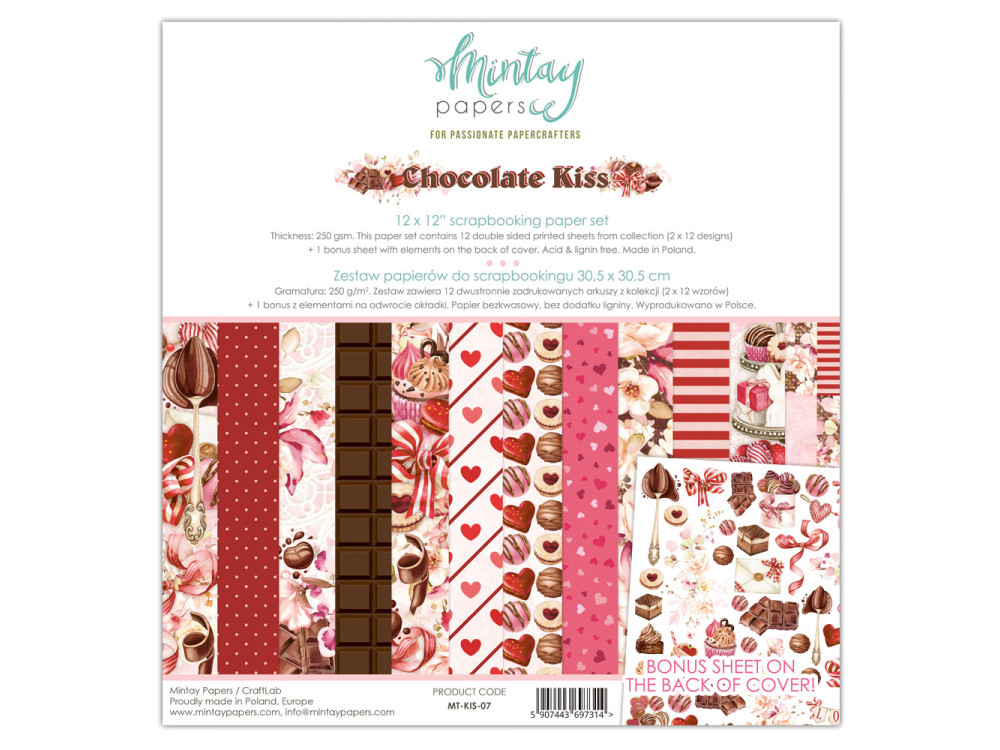 Zestaw papierów do scrapbookingu 30,5 x 30,5 cm - Mintay - Chocolate Kiss