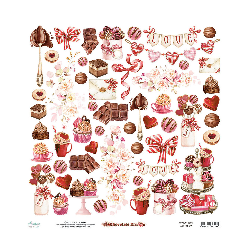 Elements for cutting 30,5 x 30,5 cm - Mintay - Chocolate Kiss
