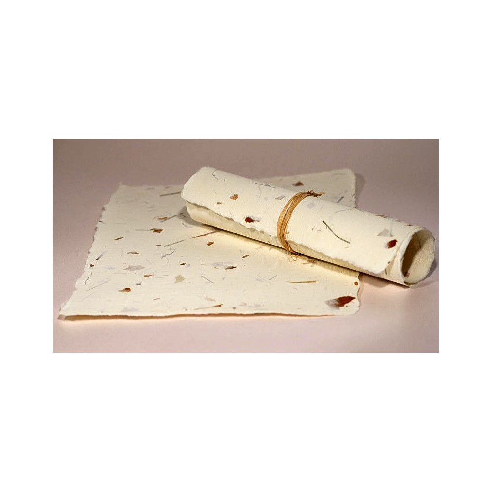 Handmade paper - Kalander - onion and grass, linen, A5