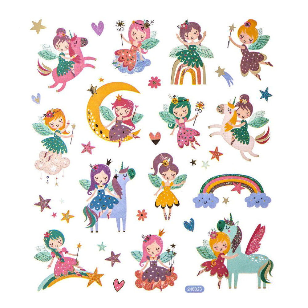Stickers with glitter, Fairy - DpCraft - 28 pcs.
