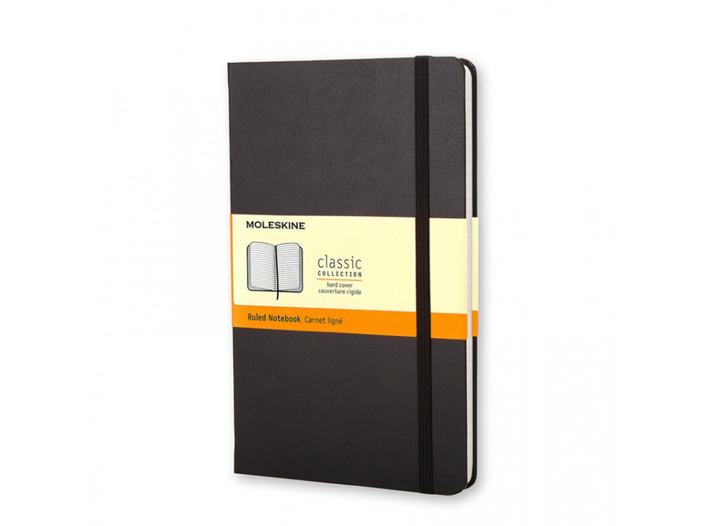 Notatnik w linie A5 - Moleskine - czarny, twarda okładka