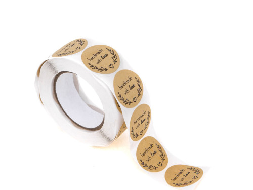 Stickers on a roll, Handmade with love - DpCraft - craft, 500 pcs.