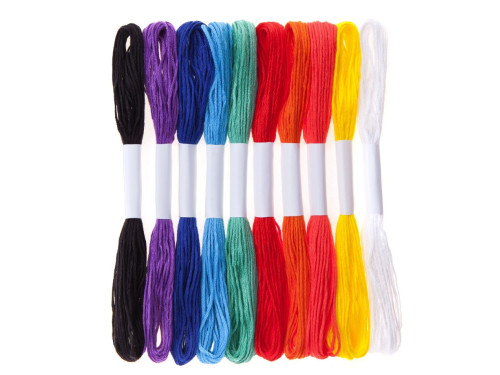 Set of stranded cotton - DpCraft - multicolor, 10 pcs.