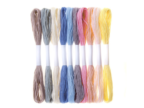Set of stranded cotton - DpCraft - pastel, 10 pcs.
