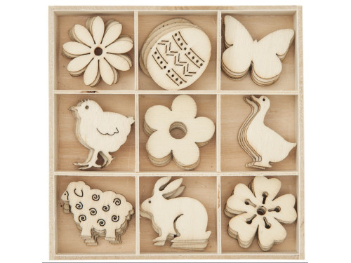 Wooden shapes - DpCraft - Easter, 45 pcs.