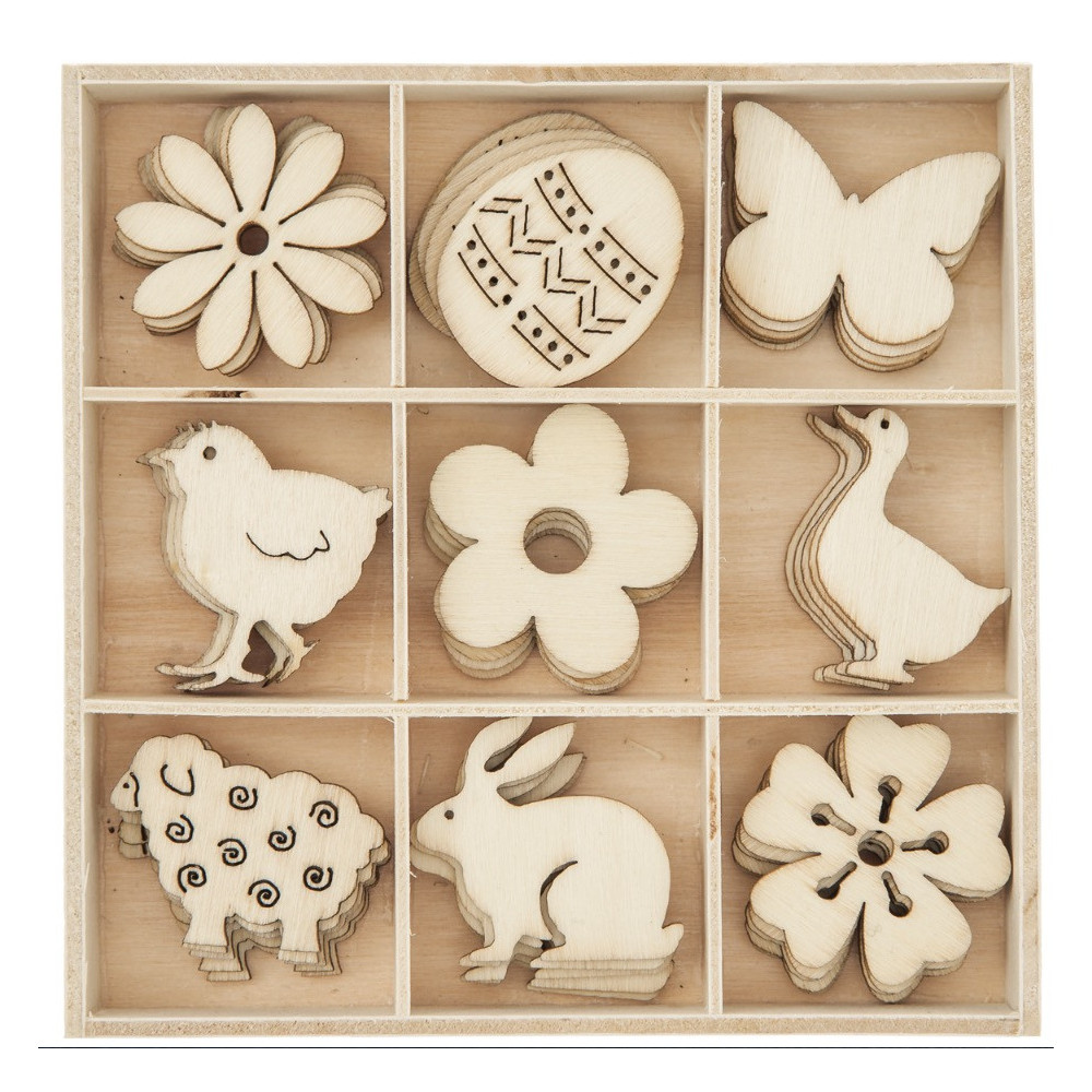 Wooden shapes - DpCraft - Easter, 45 pcs.