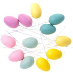 Mini jajka z drucikami - DpCraft - pastelowe, 3,5 cm,12 szt.