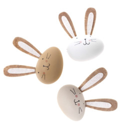 Bunnies eggs - DpCraft - natural, 9 cm, 3 pcs.