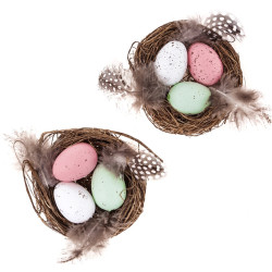 Easter nests, Eggs and feathers - DpCraft - 8 cm, 2 pcs.
