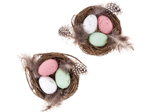 Easter nests, Eggs and feathers - DpCraft - 8 cm, 2 pcs.