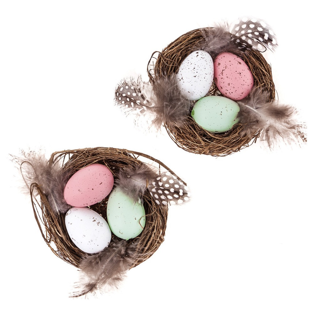 Easter nests, Eggs and feathers - DpCraft - 8 cm, 2 pcs.