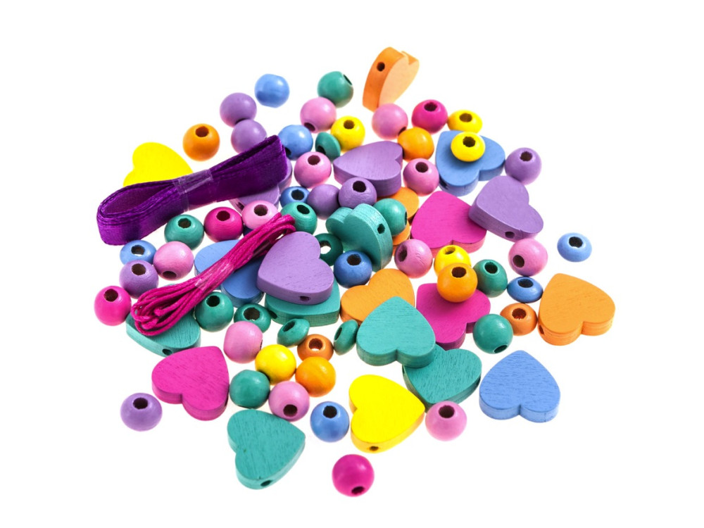 Wooden beads in jar - DpCraft - multicolor, 150 pcs.