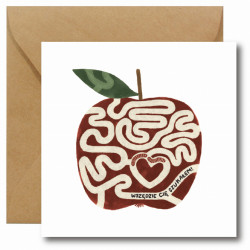 Kartka okolicznościowa - Hi Little - Miłosne jabłko, 14,5 x 14,5 cm