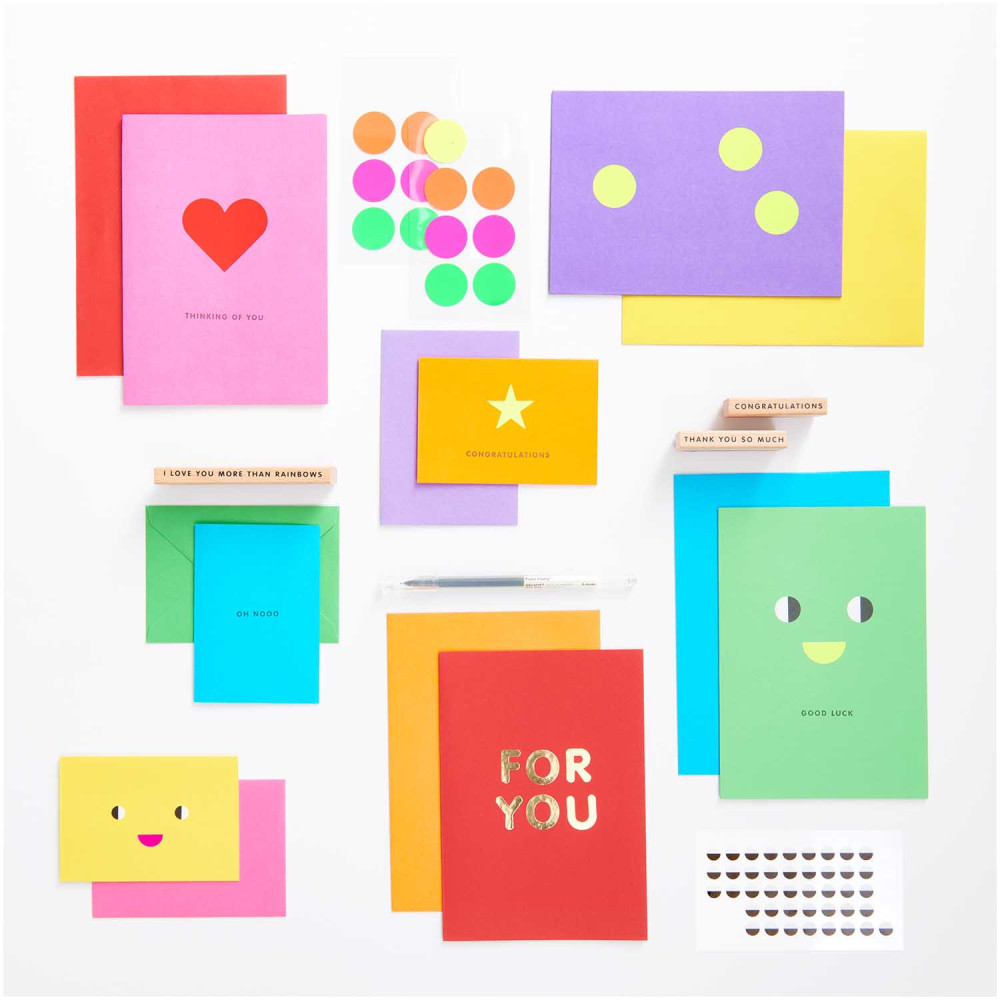 Set of cards and envelopes, Rainbow - Paper Poetry - C7, 14 pcs.