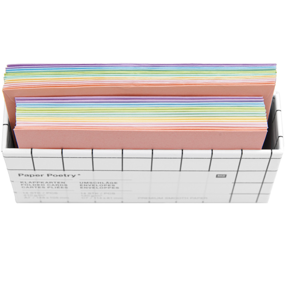 Zestaw kopert i kart Rainbow - Paper Poetry - Pastel, C7, 14 szt.
