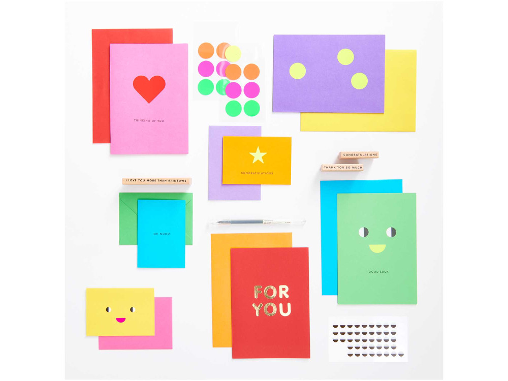 Zestaw kopert i kart Rainbow - Paper Poetry - Classic, B6, 28 szt.