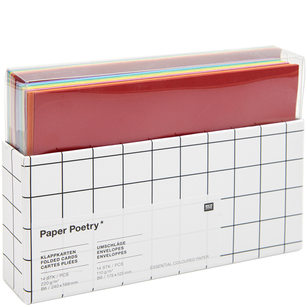 Zestaw kopert i kart Rainbow - Paper Poetry - Classic, B6, 14 szt.