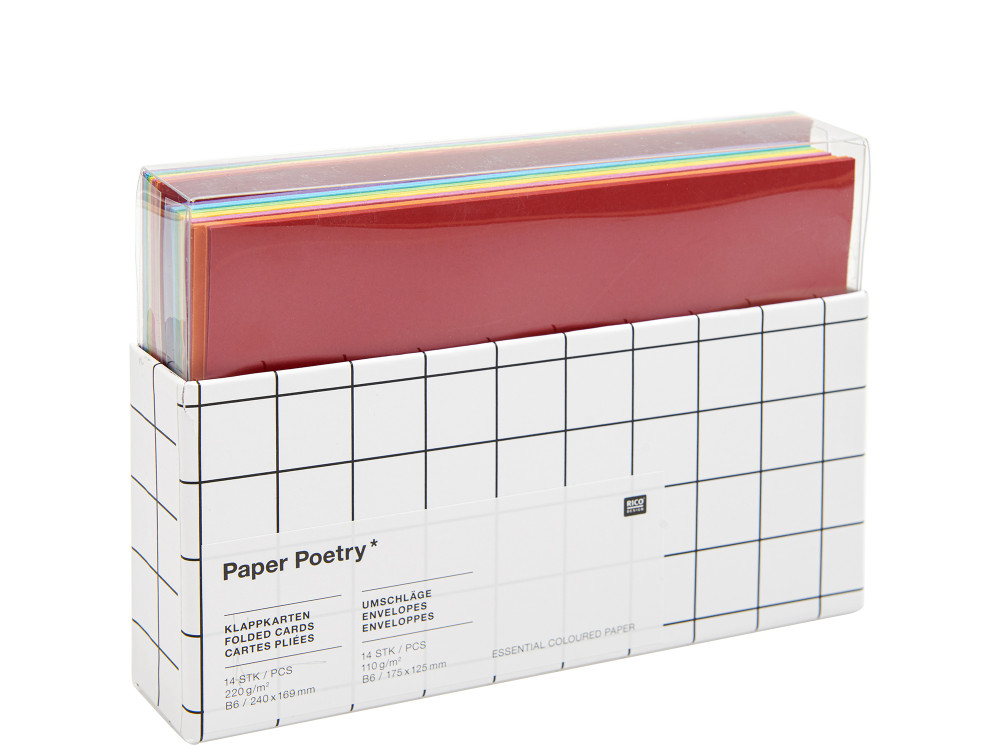 Zestaw kopert i kart Rainbow - Paper Poetry - Classic, B6, 28 szt.