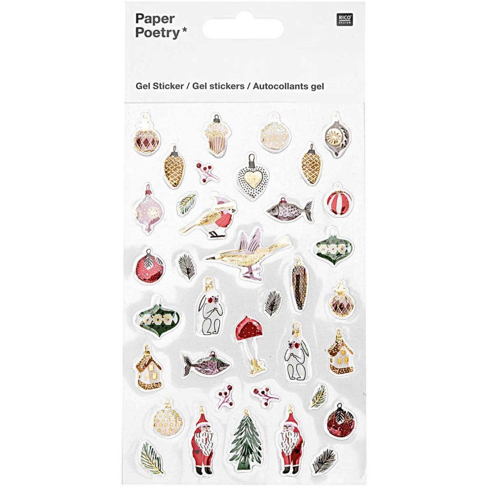 Gel stickers, Nostalgic Christmas - Paper Poetry - Classic, 48 pcs.