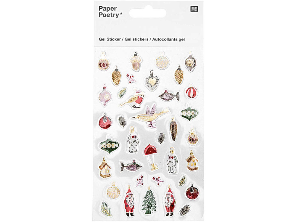 Gel stickers, Nostalgic Christmas - Paper Poetry - Classic, 48 pcs.