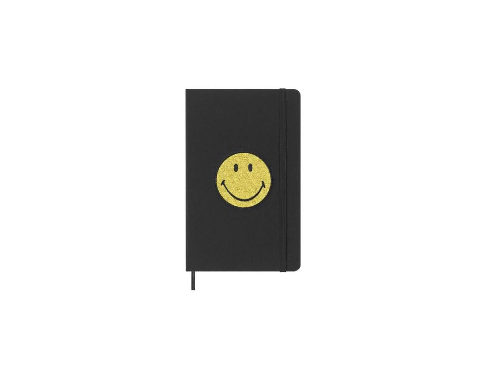 Notatnik Smiley - Moleskine - w linie, czarny, twarda okładka, L