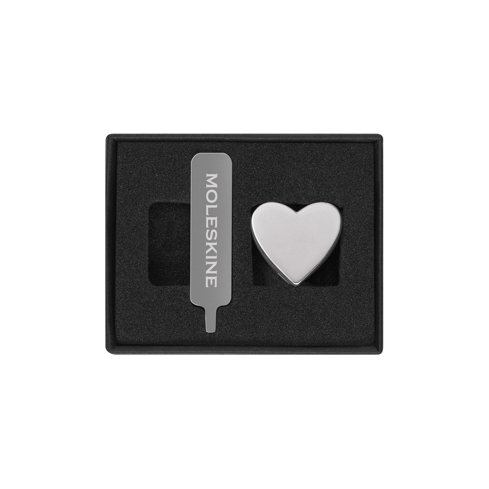 Notebook pin, Heart - Moleskine - Silver