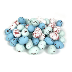 Polystyrene eggs spotted - blue mix, 18 x 25 mm, 50 pcs.