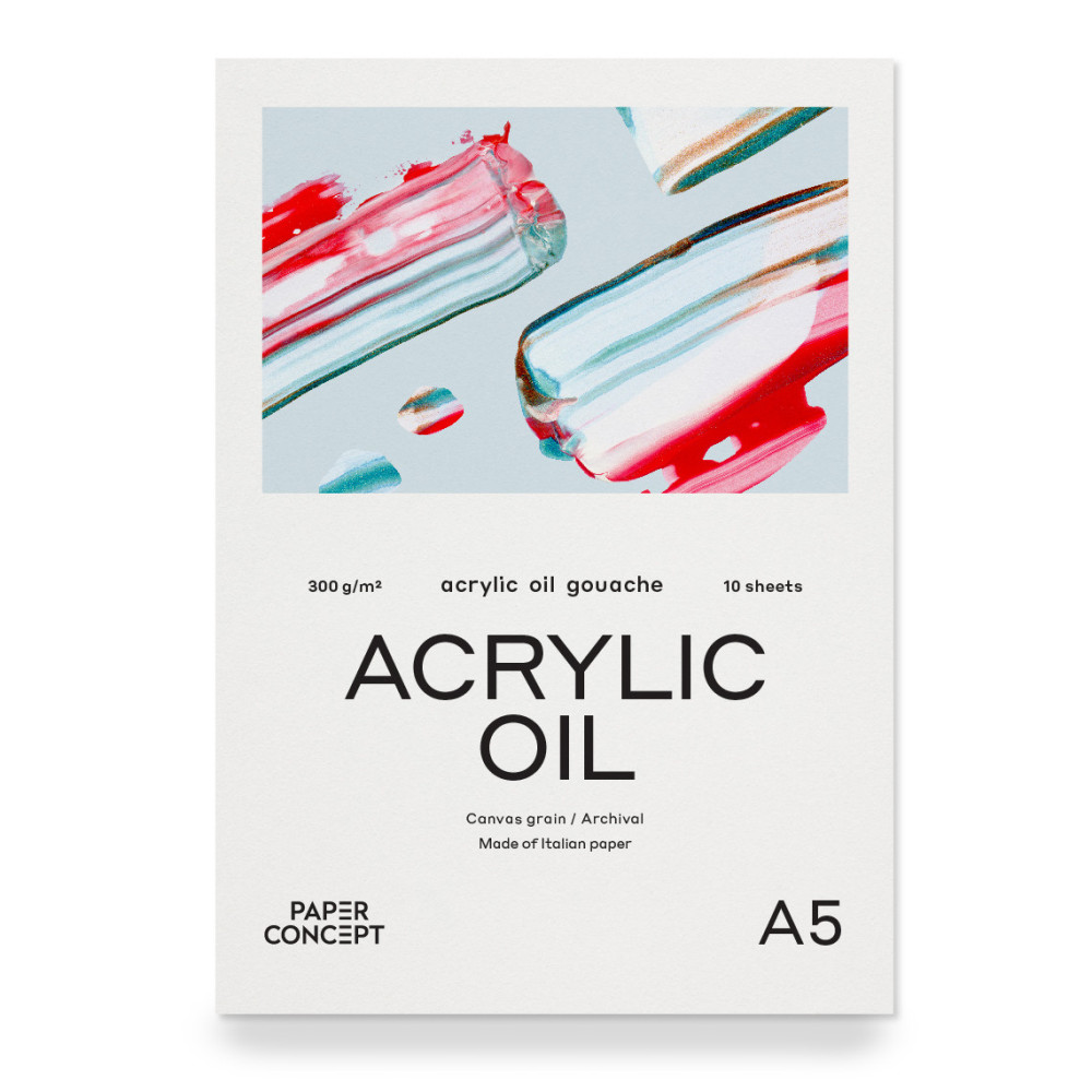 Blok do akryli i oleju Acrylic Oil - PaperConcept - canvas grain, A5, 300 g, 10 ark.