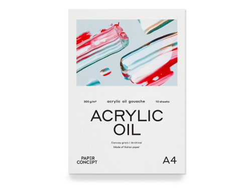 Acrylic Oil paper pad - PaperConcept - canvas grain A4 300 g 10 sheets