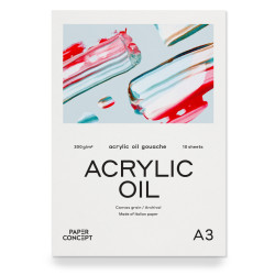 Acrylic Oil paper pad - PaperConcept - canvas grain, A3, 300 g, 10 sheets