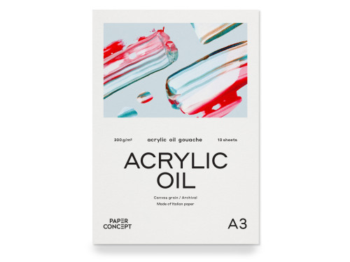 Acrylic Oil paper pad - PaperConcept - canvas grain A3 300 g 10 sheets