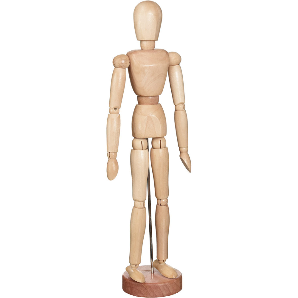 Wooden mannequin for drawing lessons - Lefranc & Bourgeois - women, 30 cm