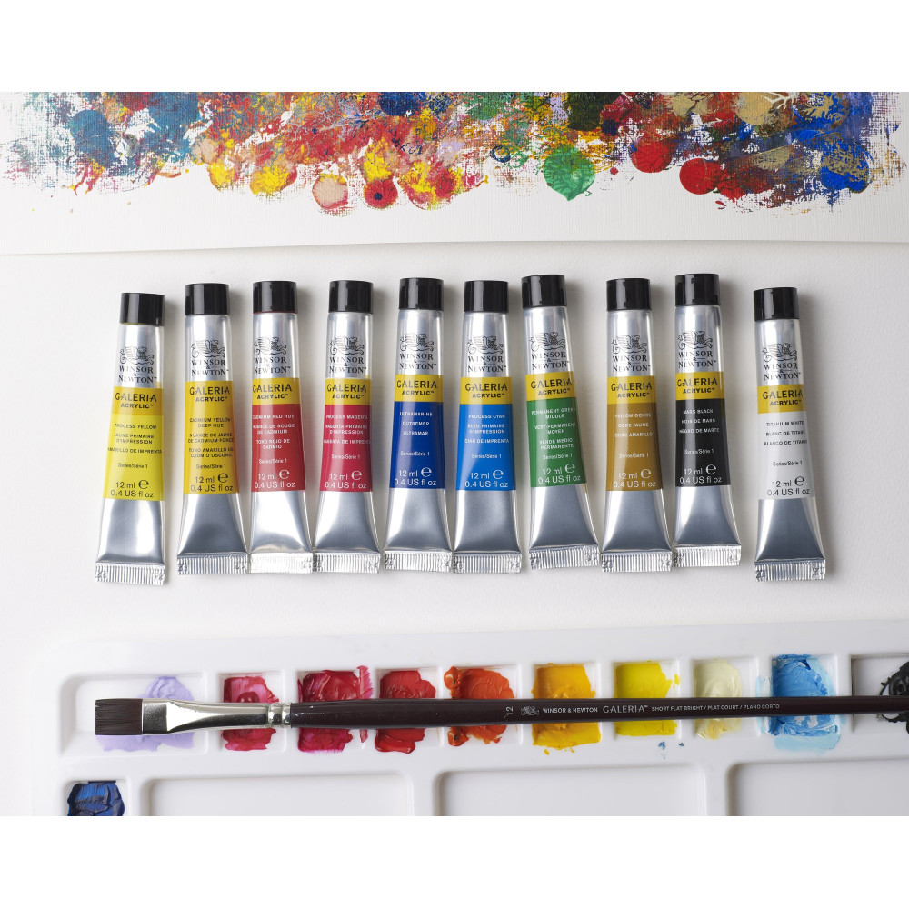 Zestaw farb akrylowych Galeria - Winsor & Newton - 12 ml x 10 szt.