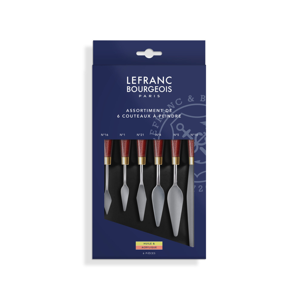 Set of painting spatulas with wooden handles - Lefranc & Bourgeois - 6 pcs.