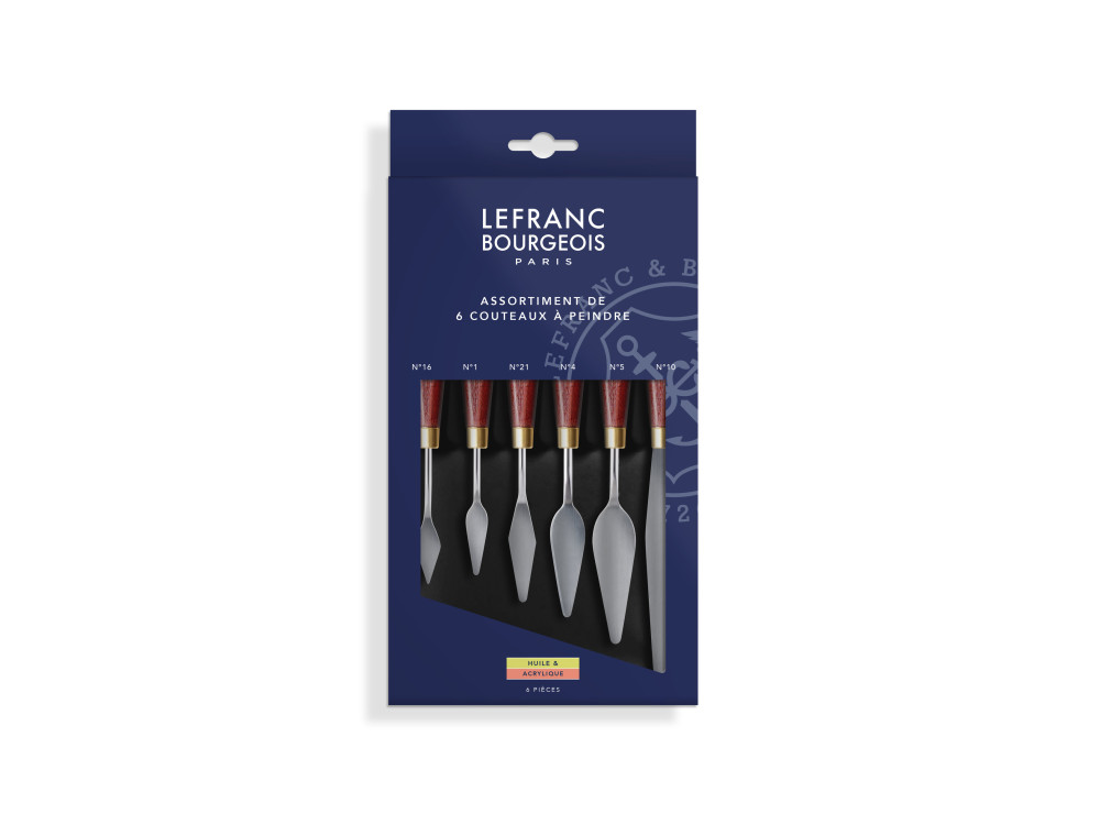 Set of painting spatulas with wooden handles - Lefranc & Bourgeois - 6 pcs.