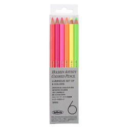 Set of Artists' Colored Pencils, Luminous - Holbein - 6 pcs.