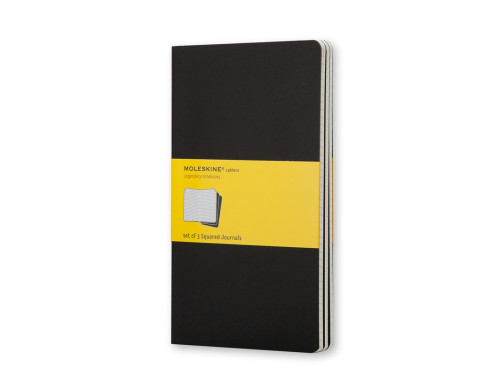 Set of 3 Squared Cahier Journals - Black - Large - Moleskine