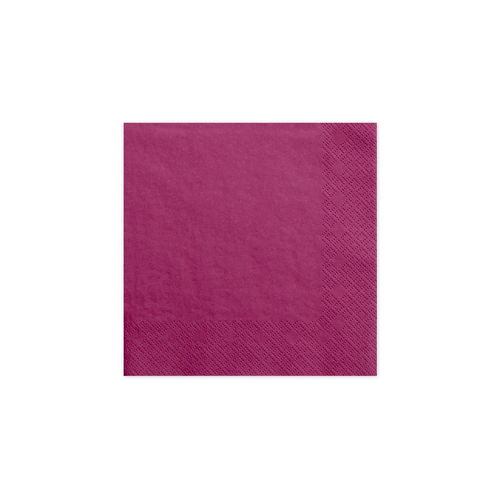 Paper napkins - dark pink, 20 pcs.