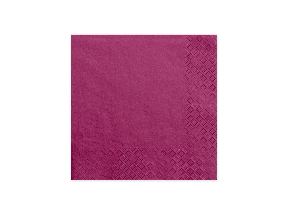 Paper napkins - dark pink, 20 pcs.
