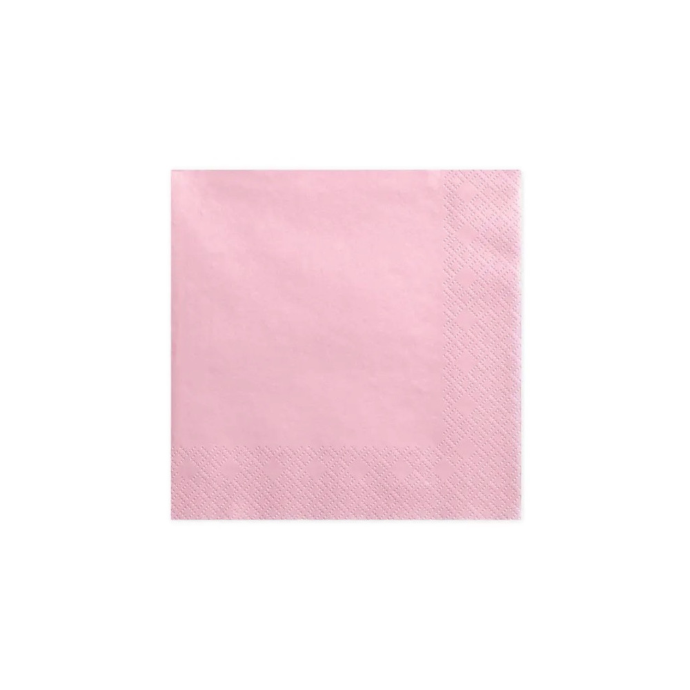 Paper napkins - light pink, 20 pcs.