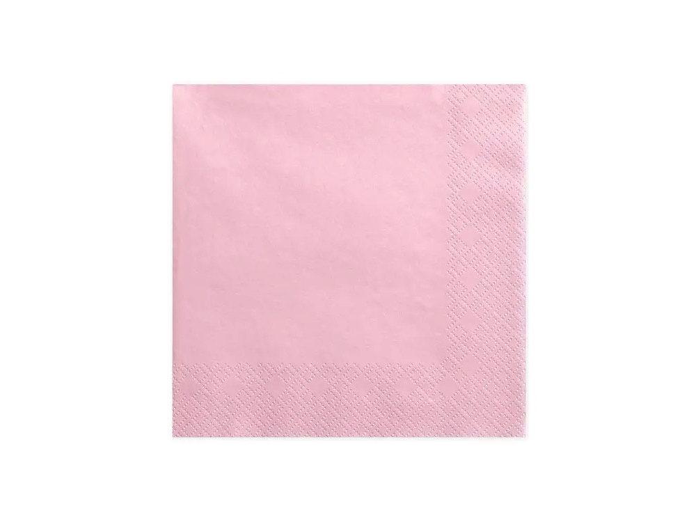 Paper napkins - light pink, 20 pcs.