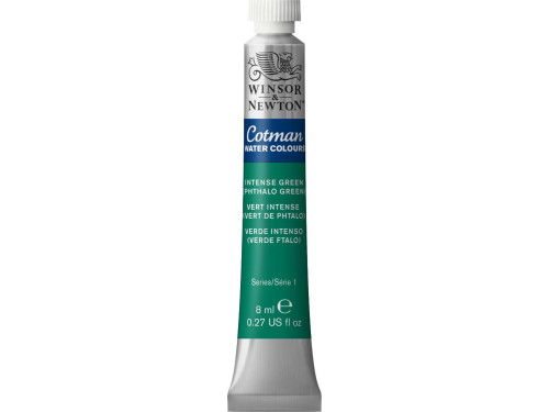 Cotman Watercolor Paint - Winsor & Newton - Intense Green Row, 8 ml