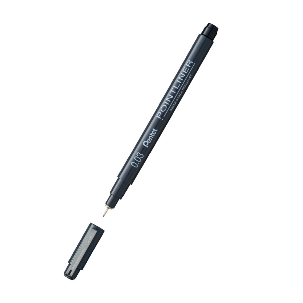 Cienkopis kalibrowany Pointliner - Pentel - czarny, 0,03 mm