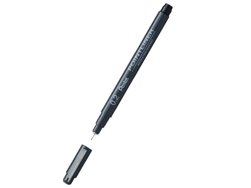 Cienkopis kalibrowany Pointliner - Pentel - czarny, 0,2 mm