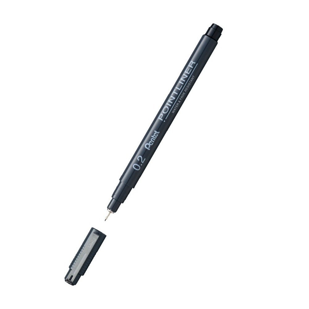 Cienkopis kalibrowany Pointliner - Pentel - czarny, 0,2 mm
