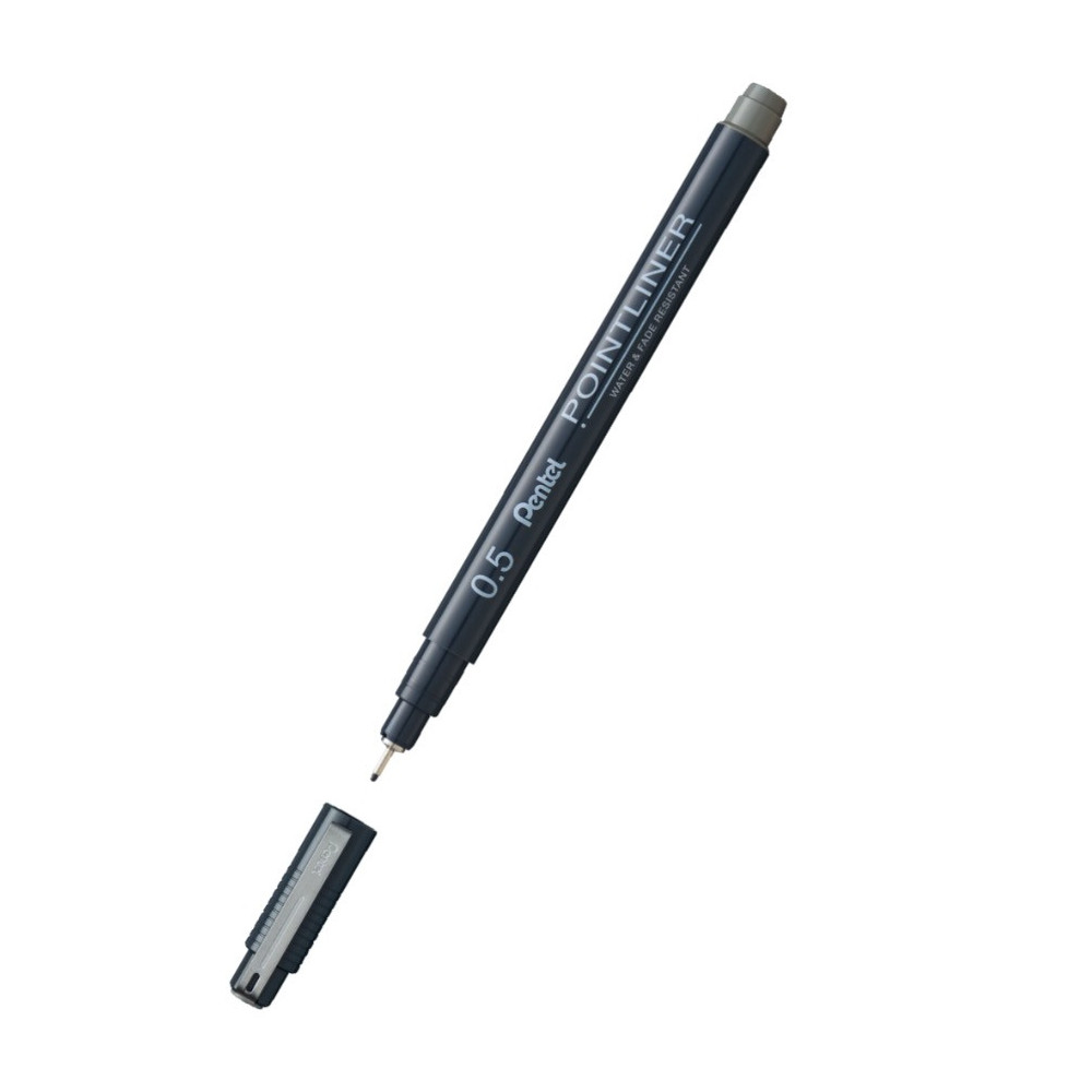 Pointliner calibrated fineliner - Pentel - grey, 0,5 mm