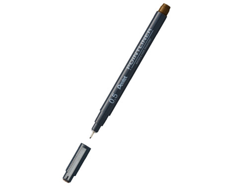 Cienkopis kalibrowany Pointliner - Pentel - sepia, 0,5 mm