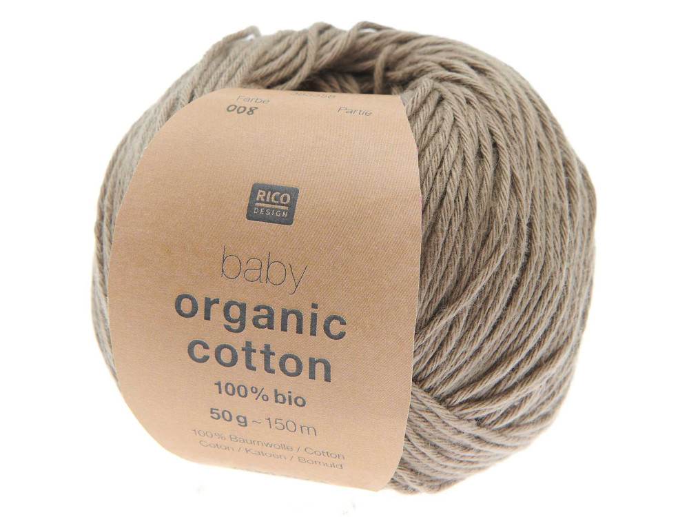 Baby Organic Cotton cotton yarn - Rico Design - Taupe, 50 g