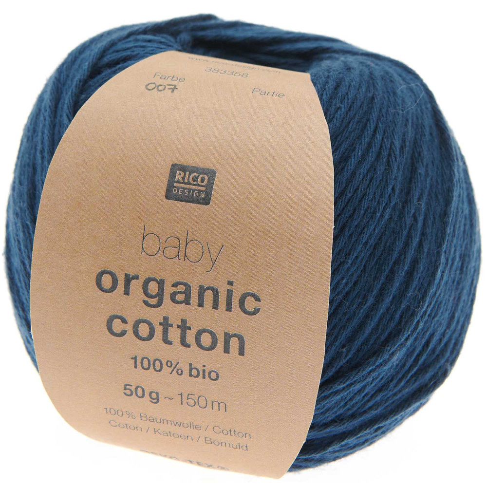 Włóczka bawełniana Baby Organic Cotton - Rico Design - Navy Blue, 50 g