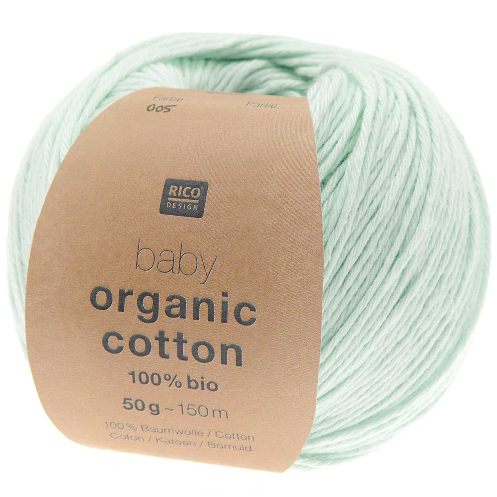 Włóczka bawełniana Baby Organic Cotton - Rico Design - Mint, 50 g